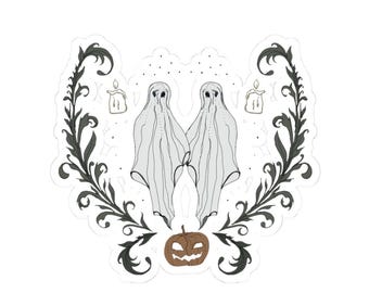 Halloween Ghost Love Sticker: Spooky Laptop Decal, Scrapbooking Craft