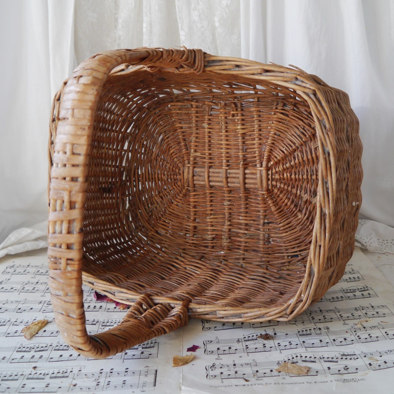 Vintage Wicker Shopping Basket Etsy