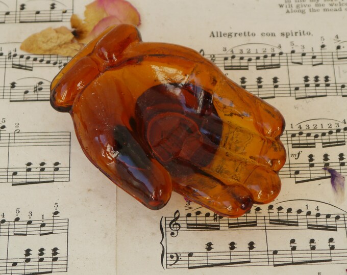 Vintage Glass Soap Dish Hand Shape Etsy