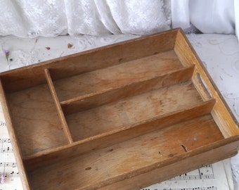 Vintage Wooden Cutlery Tray