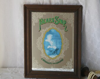 Vintage Pears Soap Etched Wall Mirror