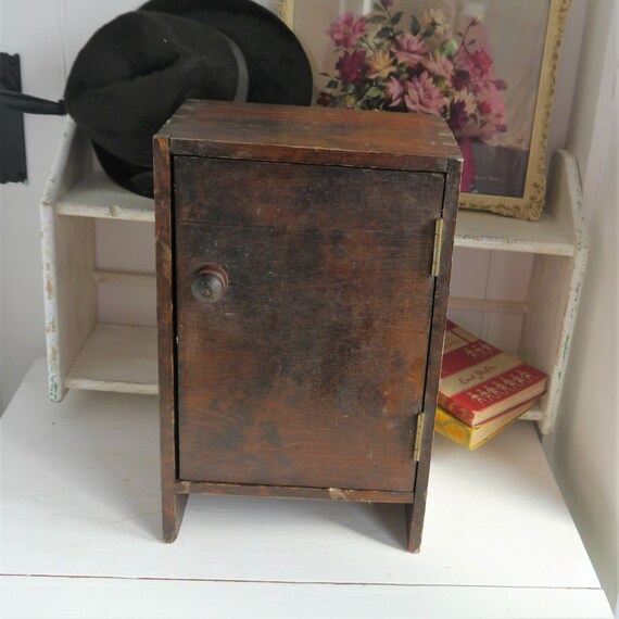 Small Vintage Rustic Cupboard, Vintage Rustic Cabinet, Vintage Wooden Cabinet, Rustic Handmade Wooden Cupboard