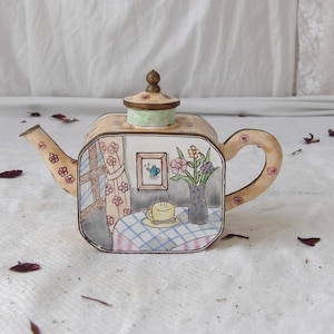 Hand Painted Mini Enamel Tea Pot