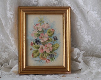 Mini Vintage Bramble Watercolour Painting