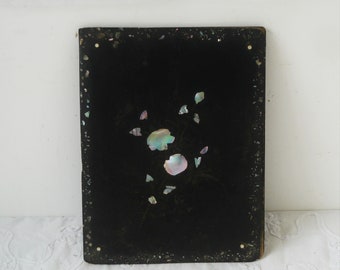 Victorian Papier Mache Folder with Mother of Pearl Decoration
