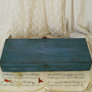 Rustic Vintage Painted Wooden Box