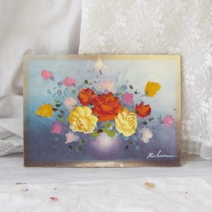Mini Vintage Roses Painting on Canvas