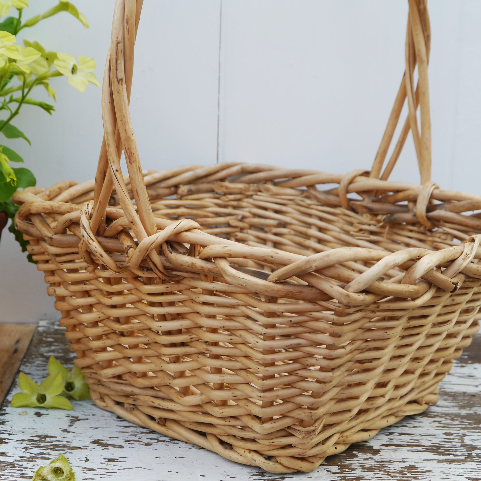 Small Square Wicker Basket Etsy