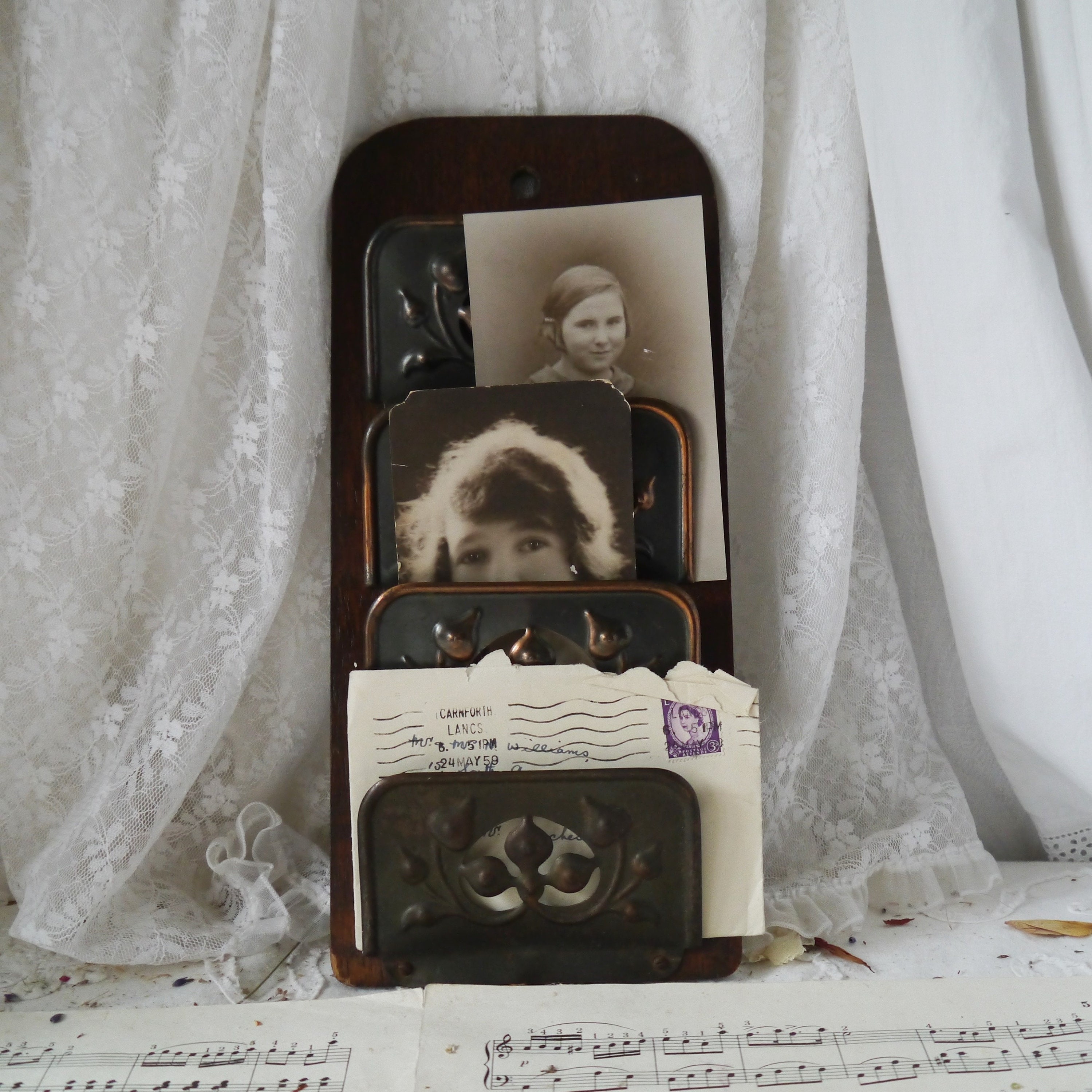 Vintage Wood and Metal Wall Letter Rack Etsy UK