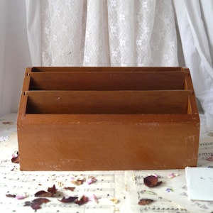 Small Vintage Wooden Letter Rack