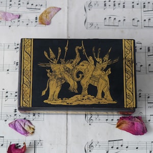 Small Vintage Painted Laquered Box