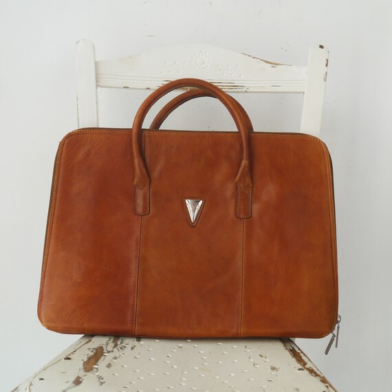Vintage Tan Leather Document Bag