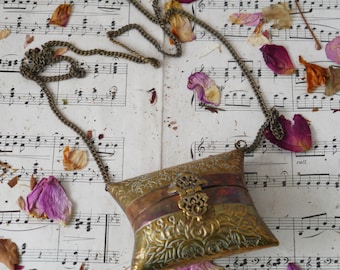 Vintage Brass and Copper Pillow Purse