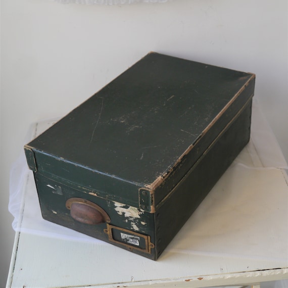 Vintage Cardboard File Box, Vintage Storage Box