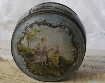 Decorative Vintage Tin with Decorative Pictures
