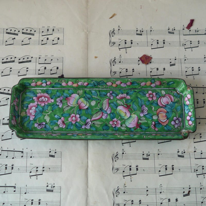 Festival of Flowers Oval Enamel Tray