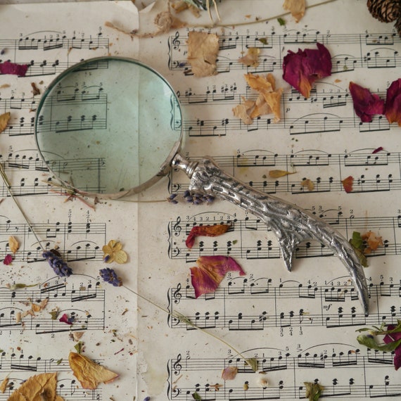 Vintage Magnifying Glass with Metal Handle