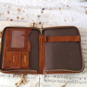 Vintage Tan Leather Writing Wallet