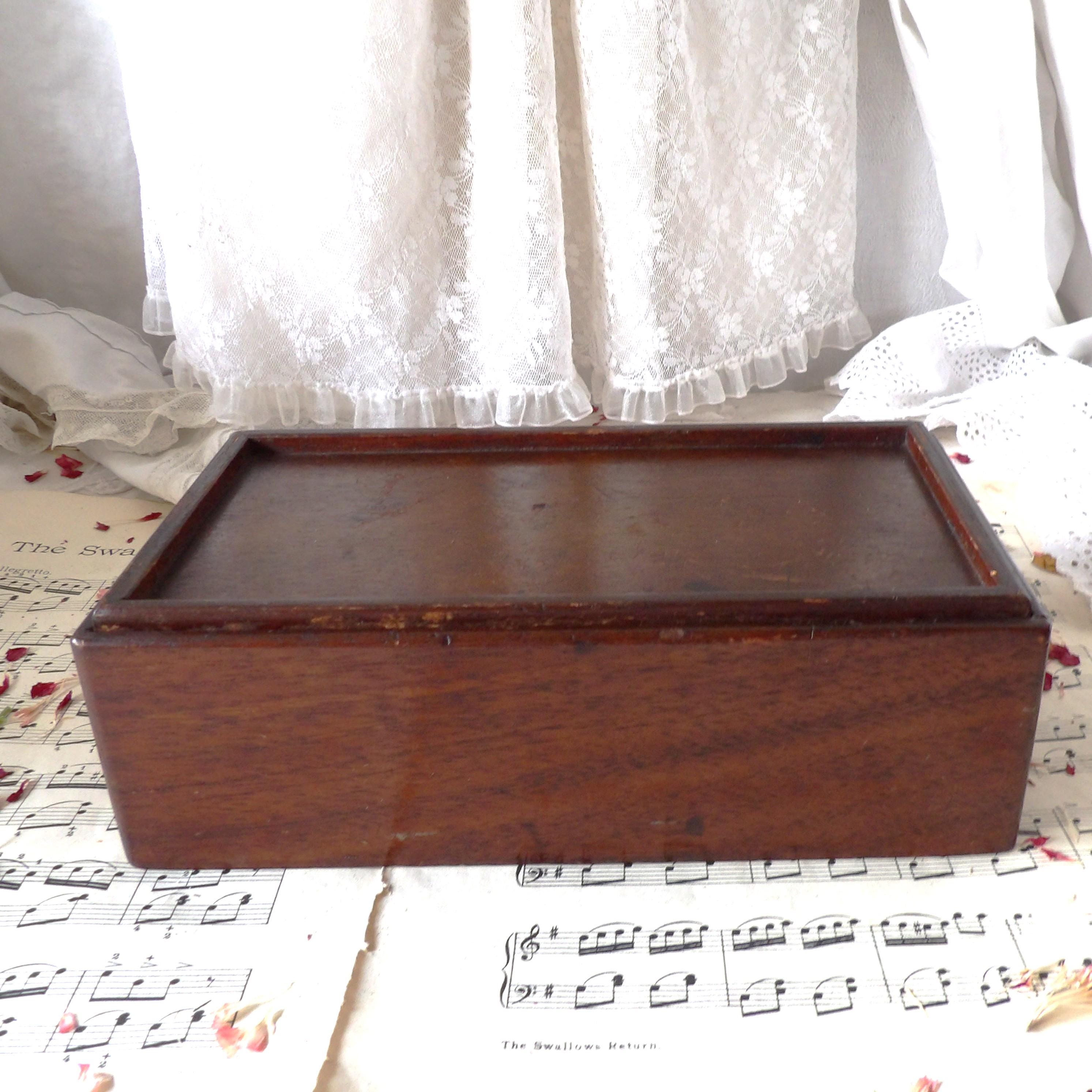 取り外し可能な蓋付きヴィンテージオークボックス - Etsy 日本