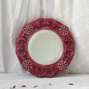 Small Vintage Ceramic Wall Mirror