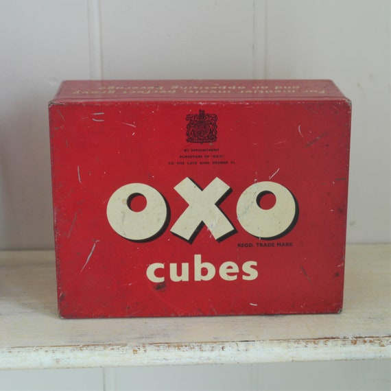 Vintage Oxo Tin, Vintage Advertisement Tin, Vintage Storage Tin, Vintage Kitchen Decor