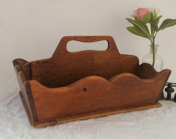 Vintage Cutlery Tray, Wooden Cutlery Tray, Desk Organiser, Storage Tray, Rustic Charm