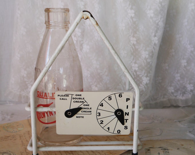 Vintage Metal Milk Bottle Holder With Ordering Label Etsy UK