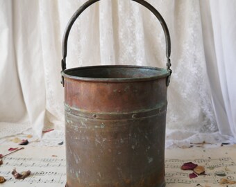 Small Vintage Copper and Brass Bucket