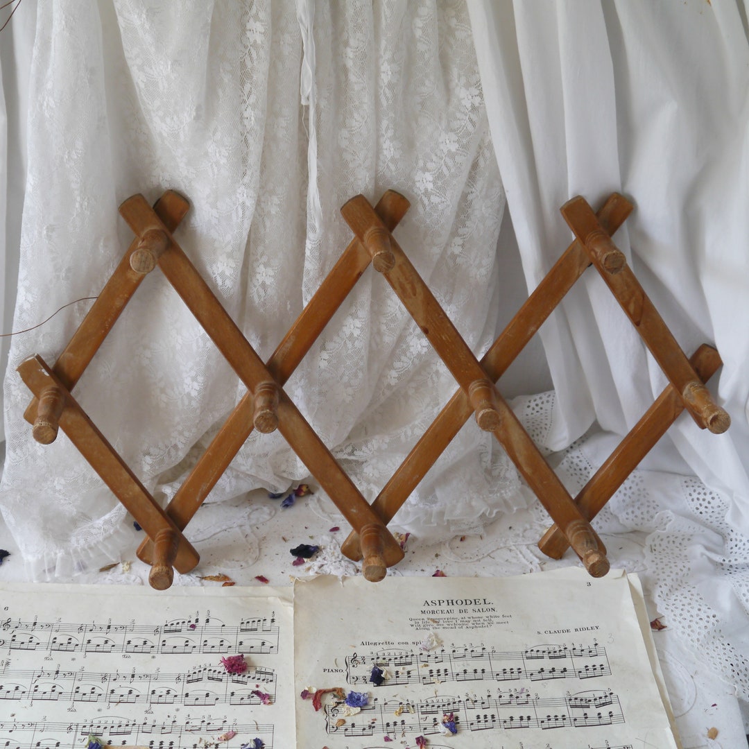 Vintage Wooden Expanding Coat Rack Etsy
