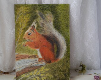 Small Red Squirrel Painting