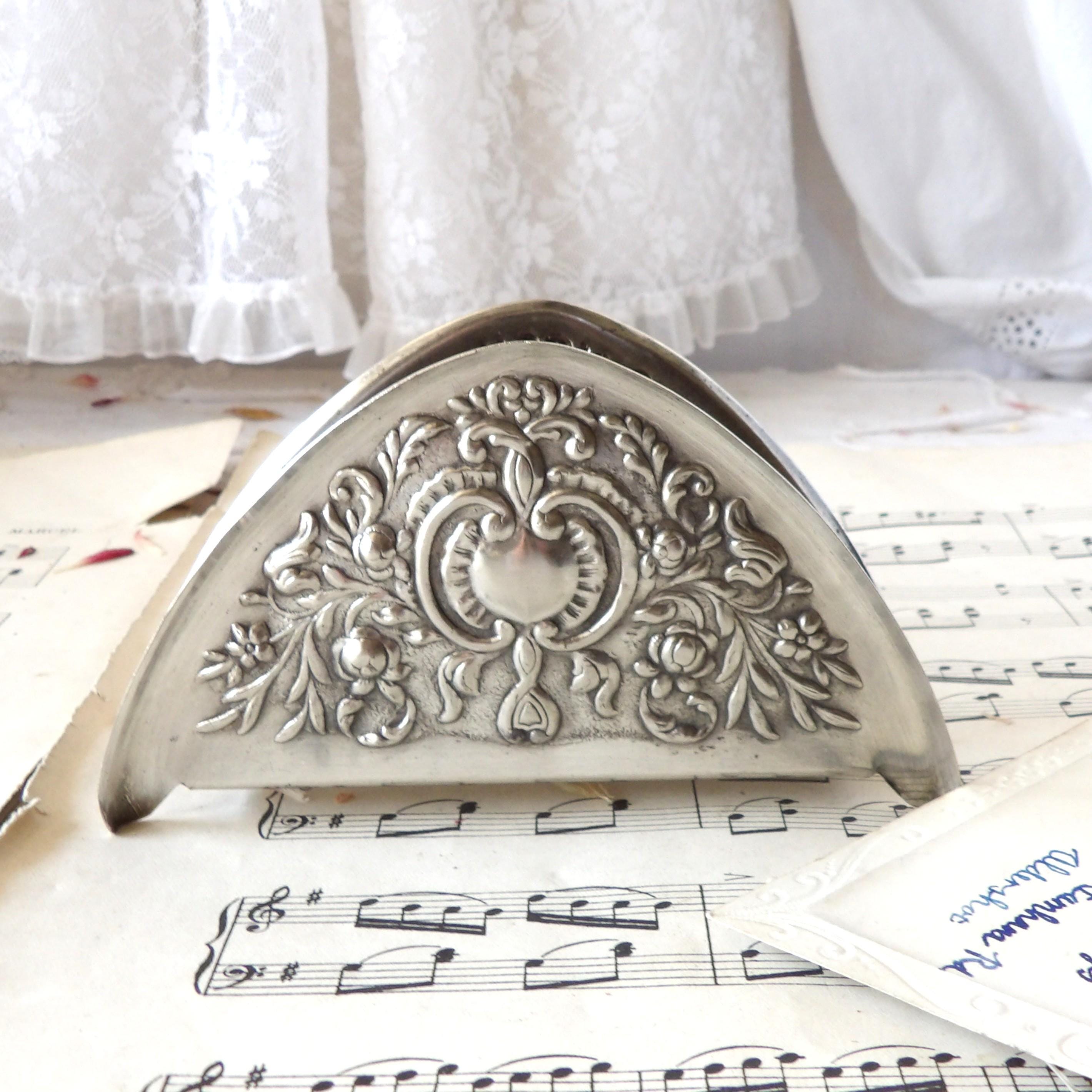 Vintage Embossed Metal Letter Rack
