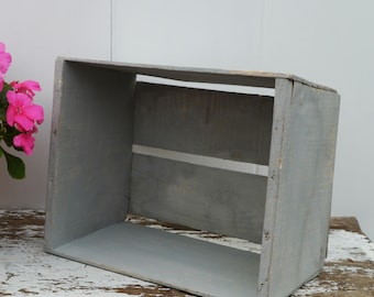 Small Vintage Painted Wooden Crate Box