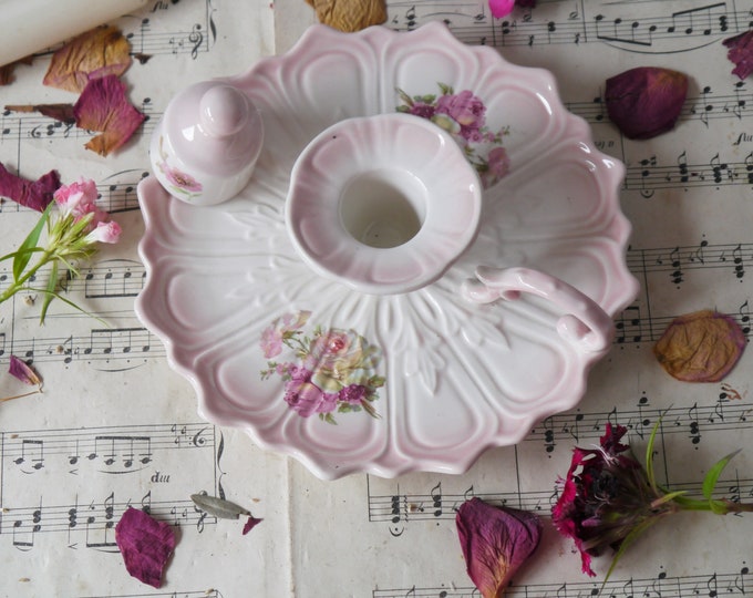 Featured listing image: Pink Vintage Ceramic Candle Holder