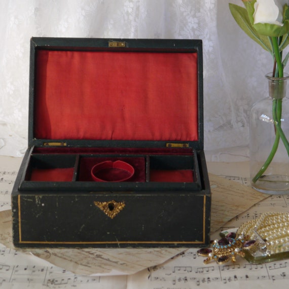 Antique Wooden Jewellery Box Etsy