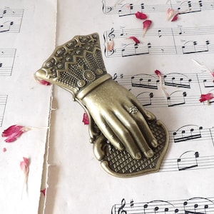 Vintage Brass Hand Paper Clip