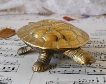 Vintage Brass Tortoise Trinket box