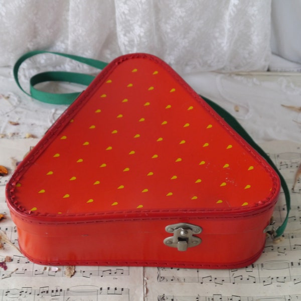 Vintage Swedish Case Strawberry Shape with Shoulder Strap