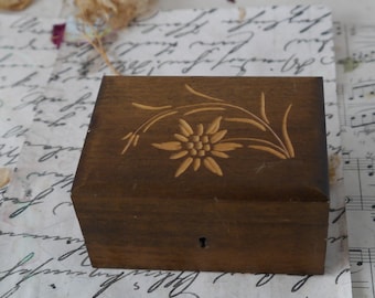 Small Swiss Vintage Wooden Money Box