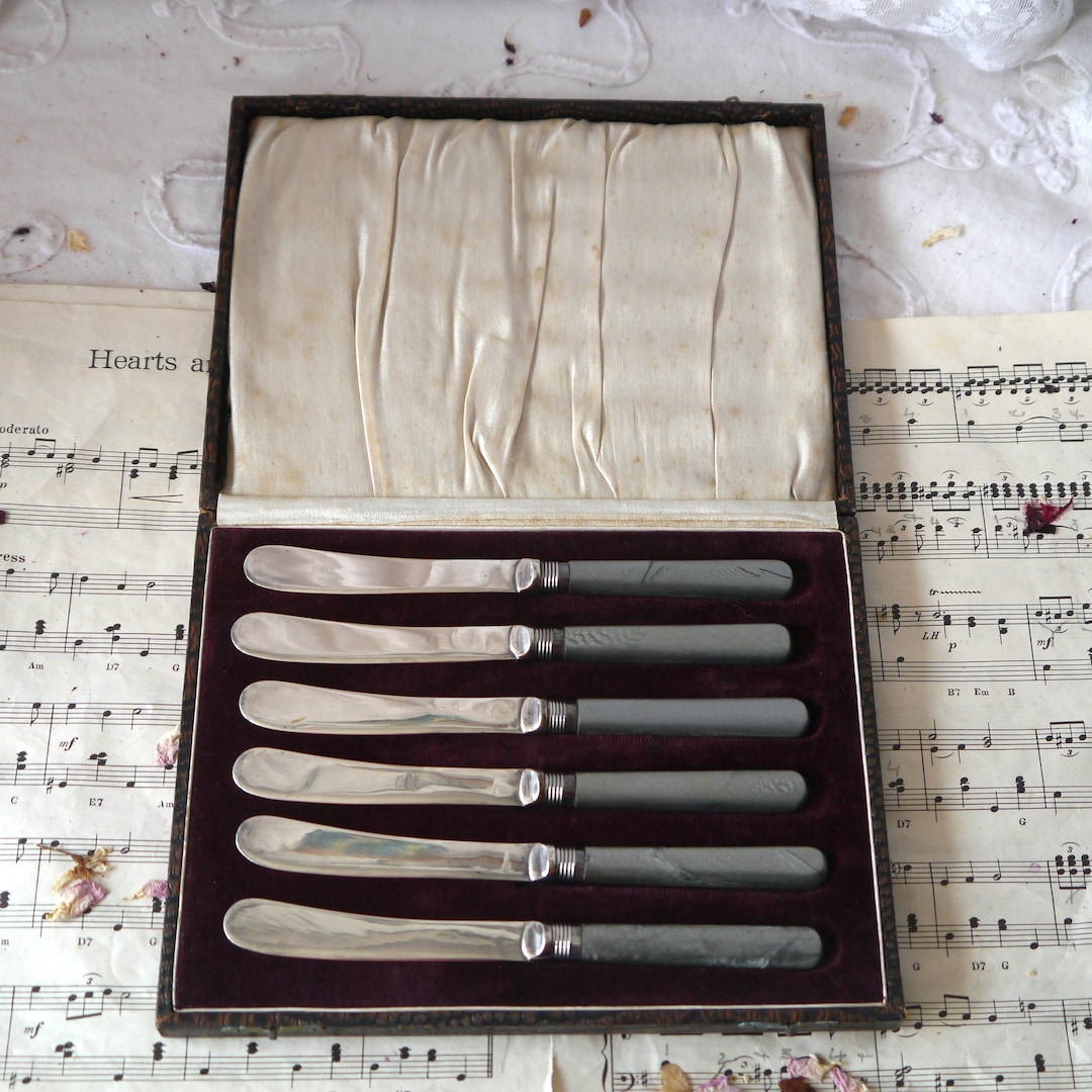 Lot De Couteaux à Beurre Vintage Sheffield, Acier Inoxydable Firth