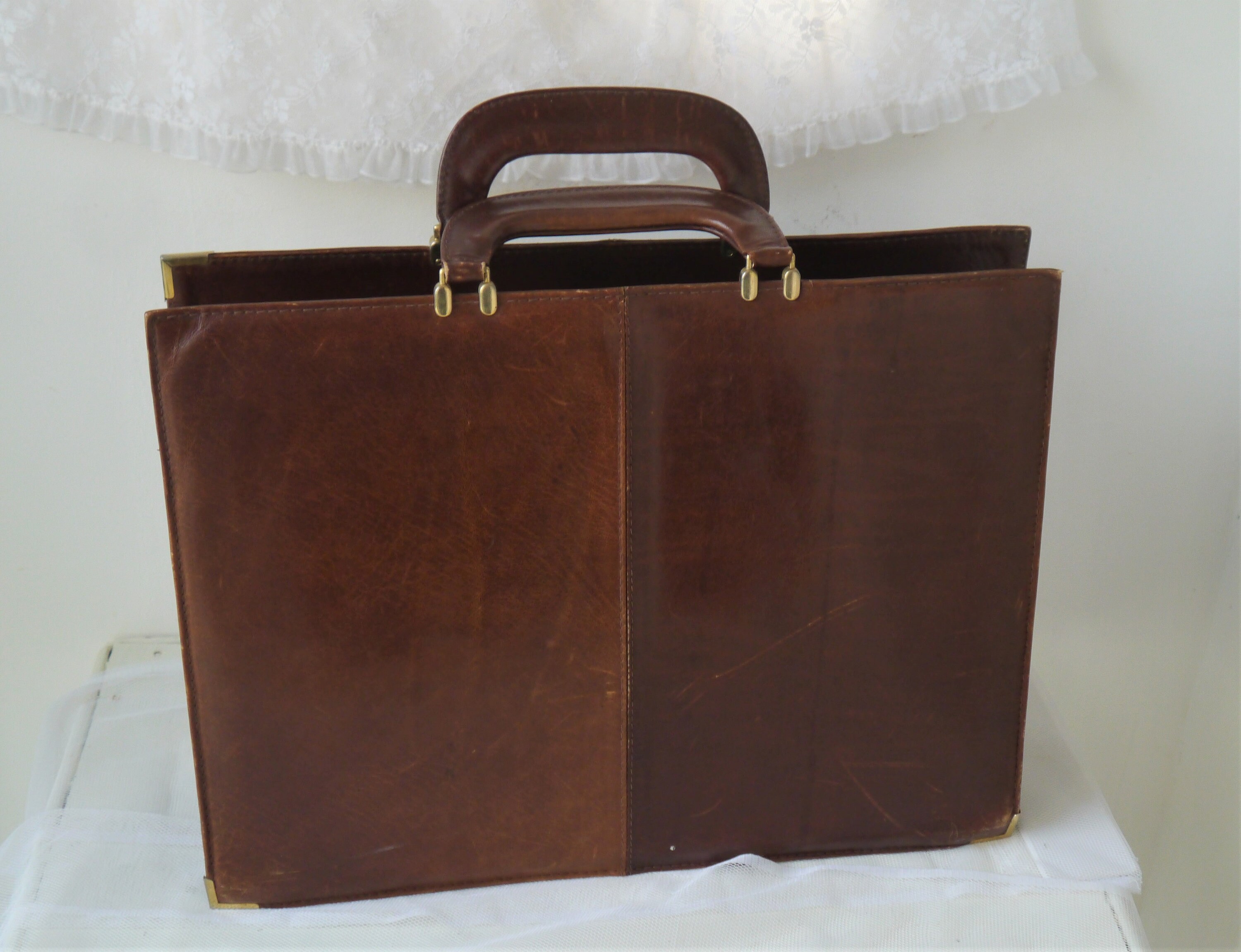 leather document briefcase