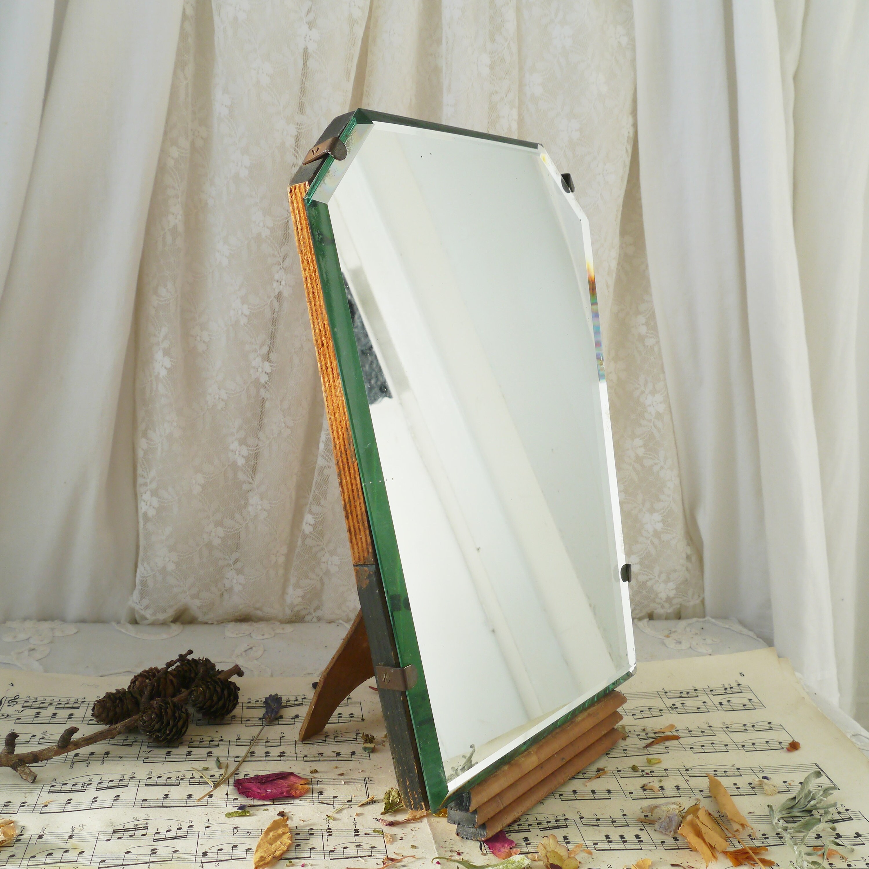 Frameless Vintage Art Deco Mirror Etsy UK