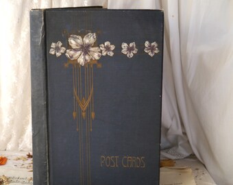 Vintage Postcard Album with Embossed Flowers