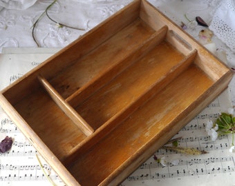 Vintage Bestecktablett aus Holz