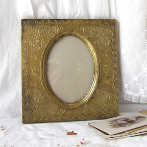 Vintage Repousse Brass Photo Frame