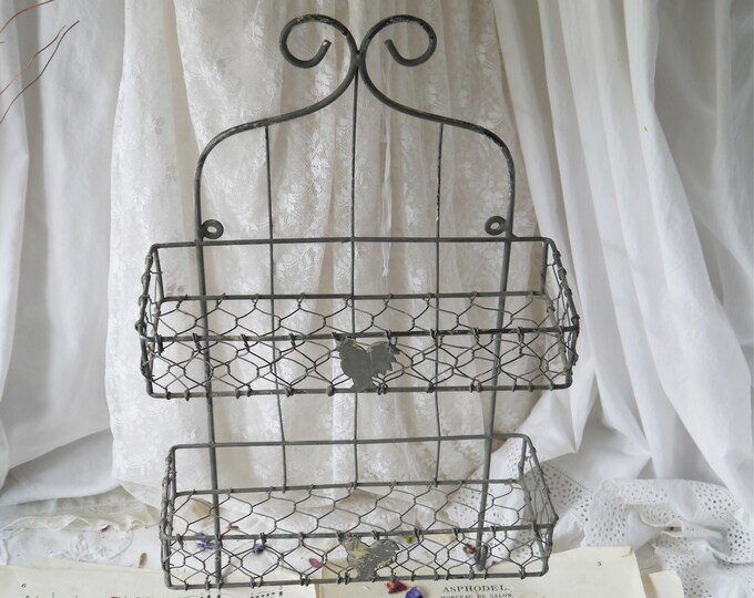 Vintage Wire Wall Shelf Unit Etsy