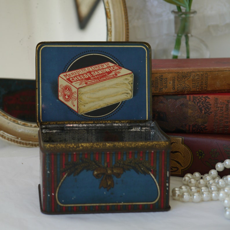 Vintage Meredith /& Drew Biscuit Tin