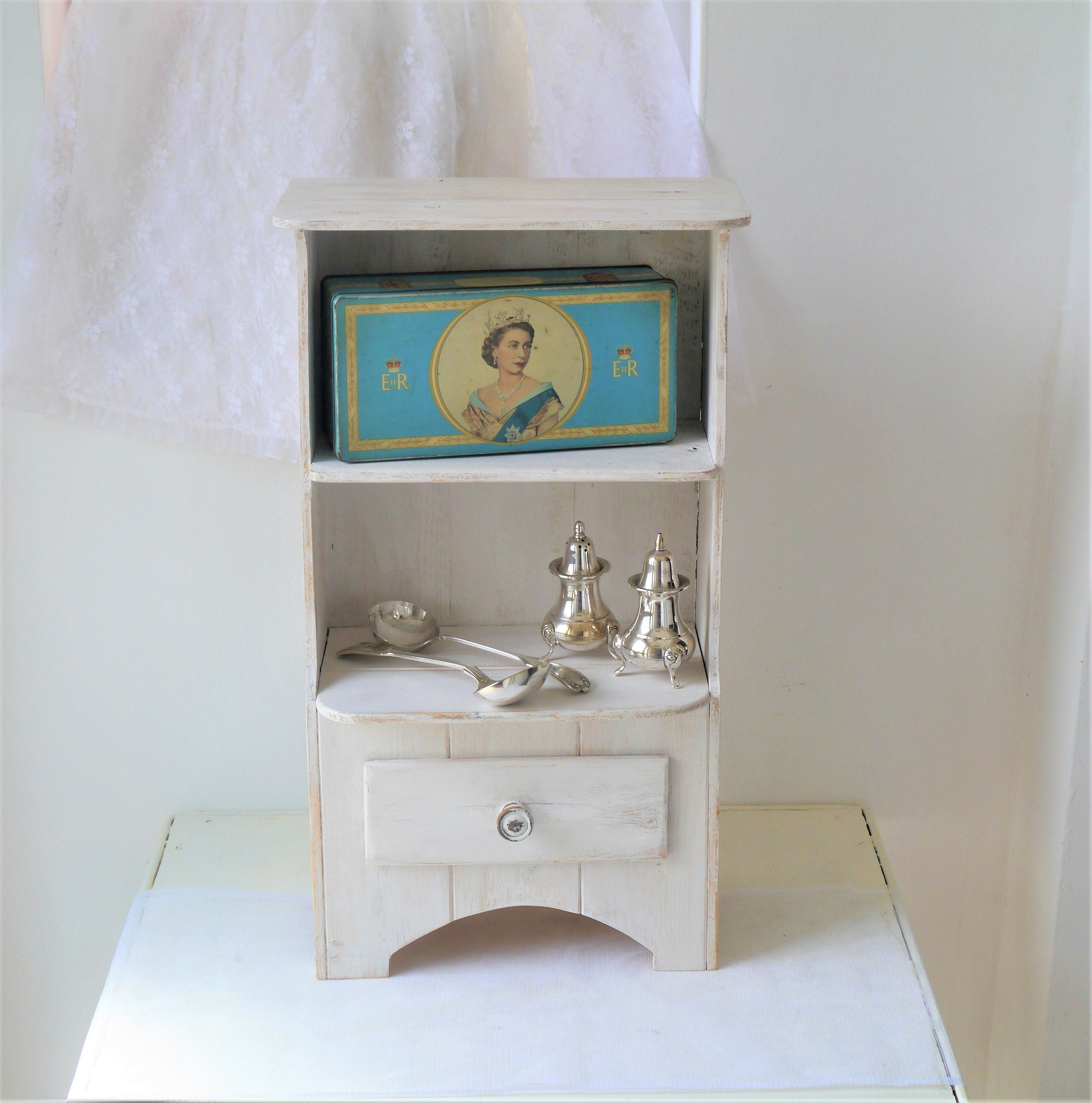 Painted Pine Small Welsh Dresser Rustic Painted Shelves With Etsy