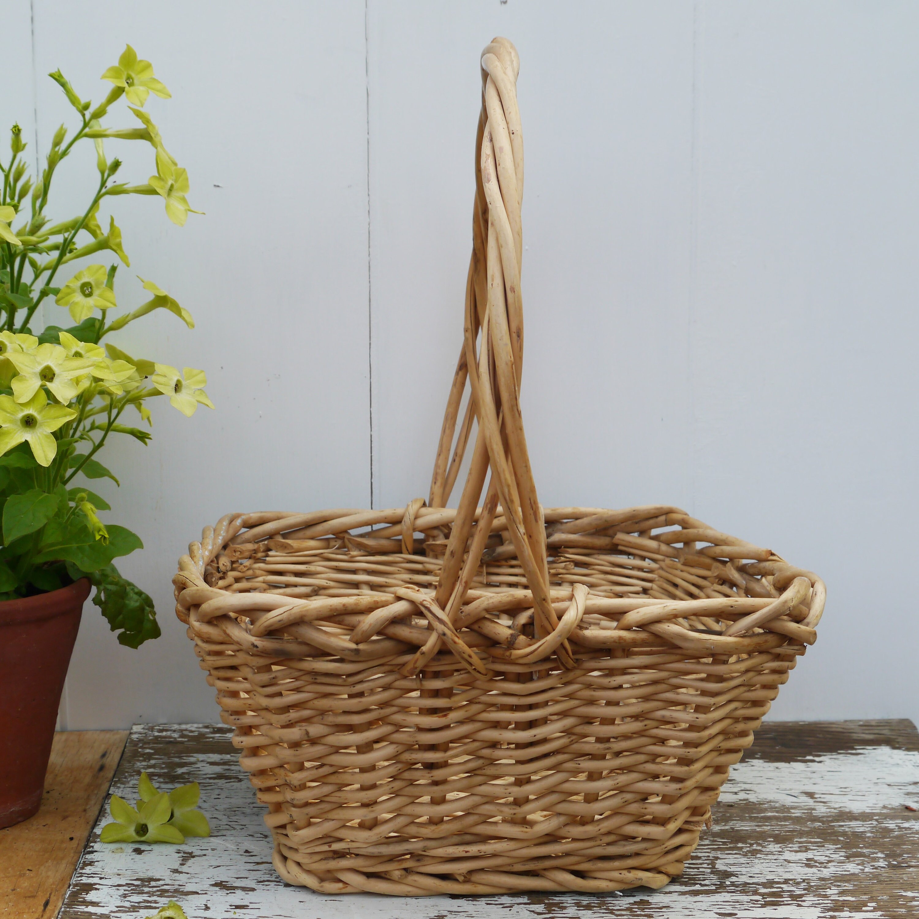 Small Square Wicker Basket Etsy