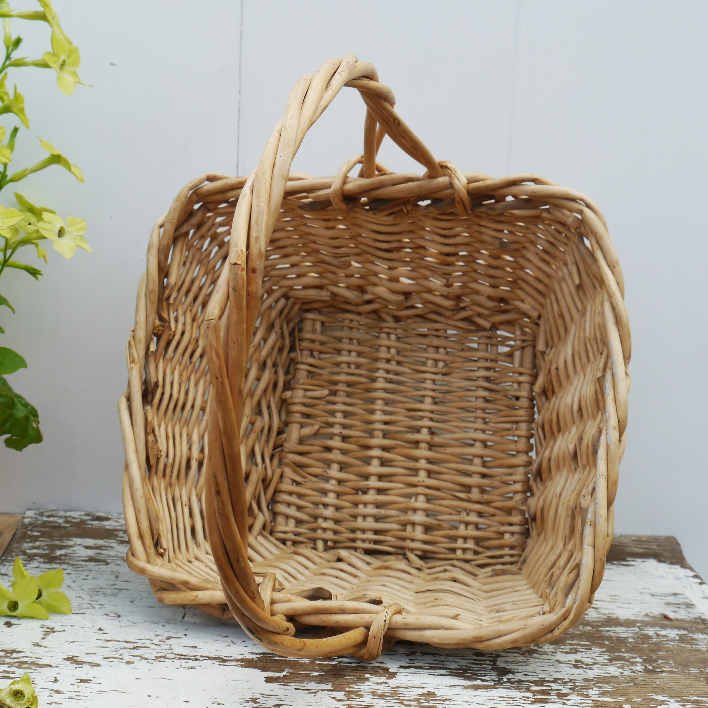 Small Square Wicker Basket Etsy