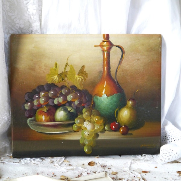 Vintage nature morte peinture sur toile